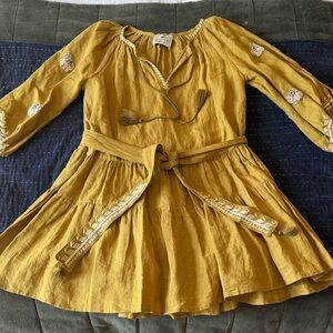 BENARAS by Citrus Linen Hand Embroidered Dress